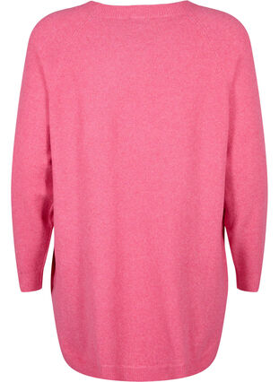 Pull en tricot avec des boutons, Hot Pink White Mel., Packshot image number 1