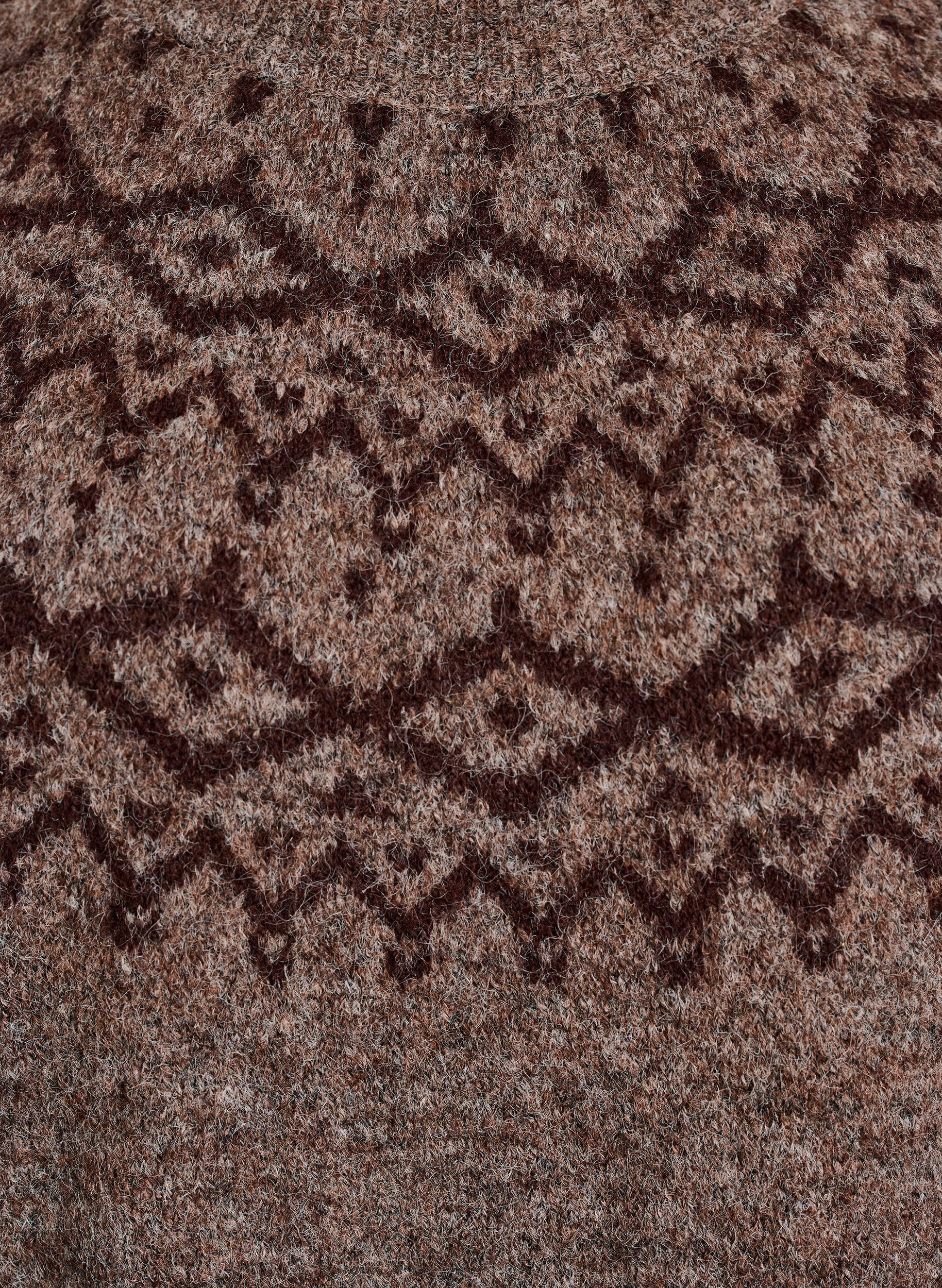 ZizziRobe en maille avec motif jacquard, Marron, Packshot image number 2