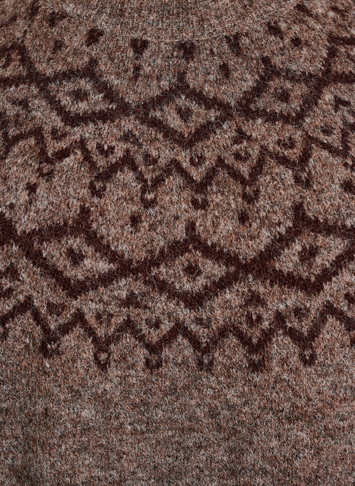 Robe en maille avec motif jacquard, Marron, Packshot image number 2