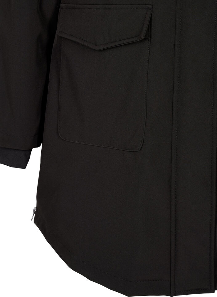 Veste softshell r&eacute;sistante &agrave; l'eau avec doublure matelass&eacute;e, Noir, Packshot image number 3