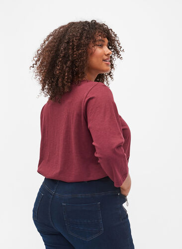 Katoenen blouse met 3/4 mouwen, Port Royal, Model image number 1
