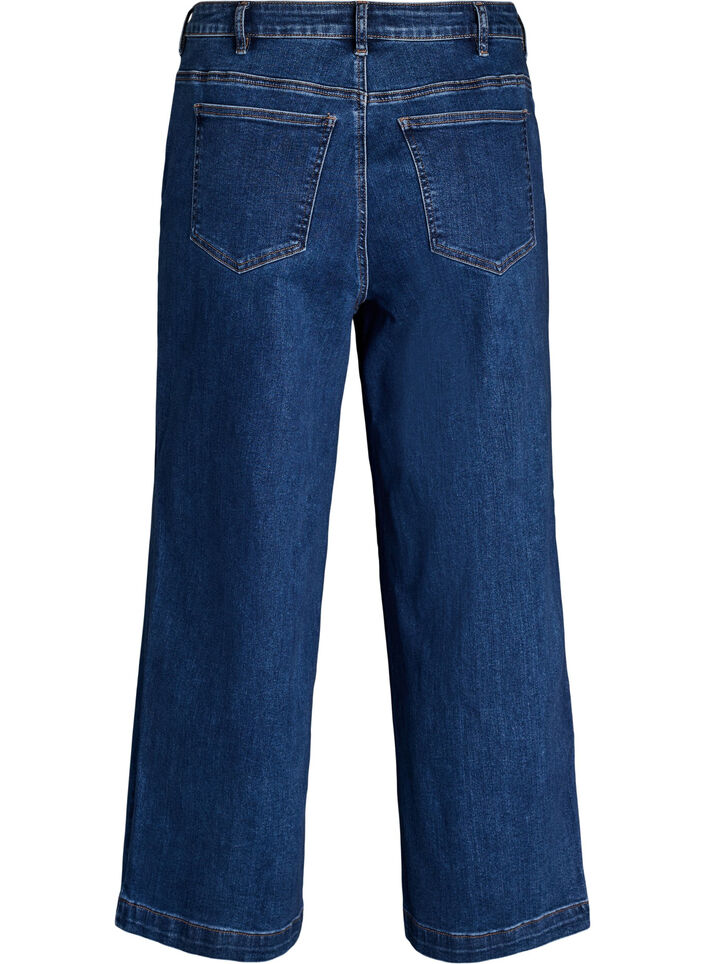 Kiana jeans met een straight-fit en hoge taille, Blauw, Packshot image number 1