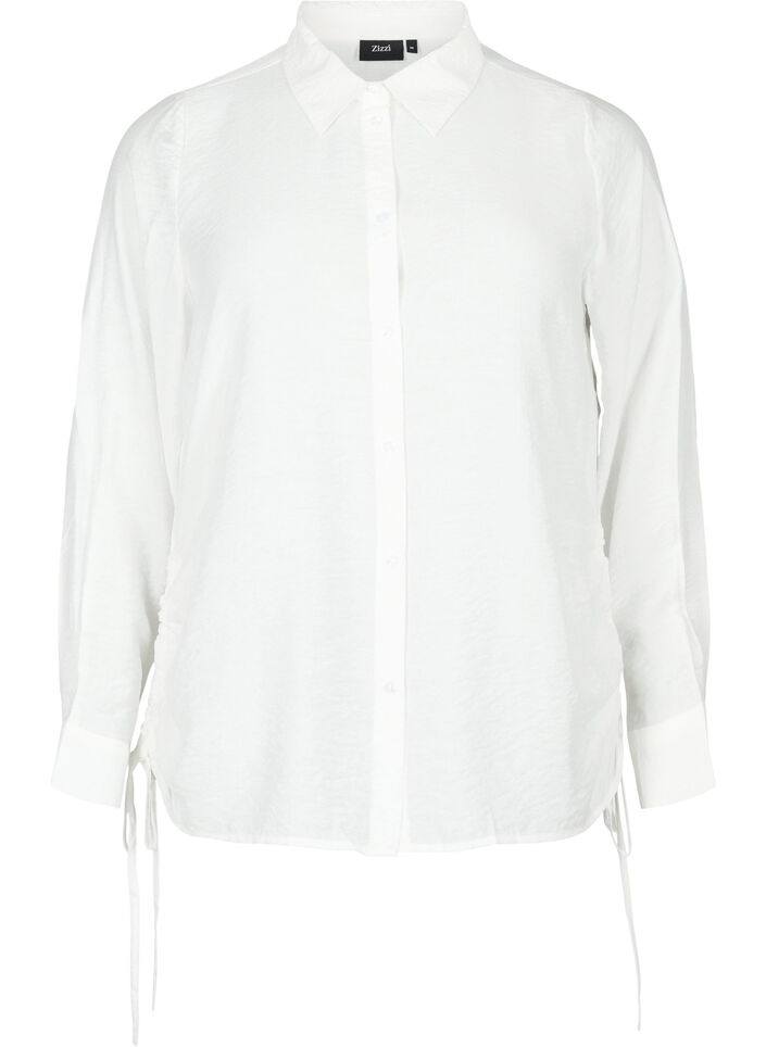 Chemise en viscose à volants, Bright White, Packshot image number 0