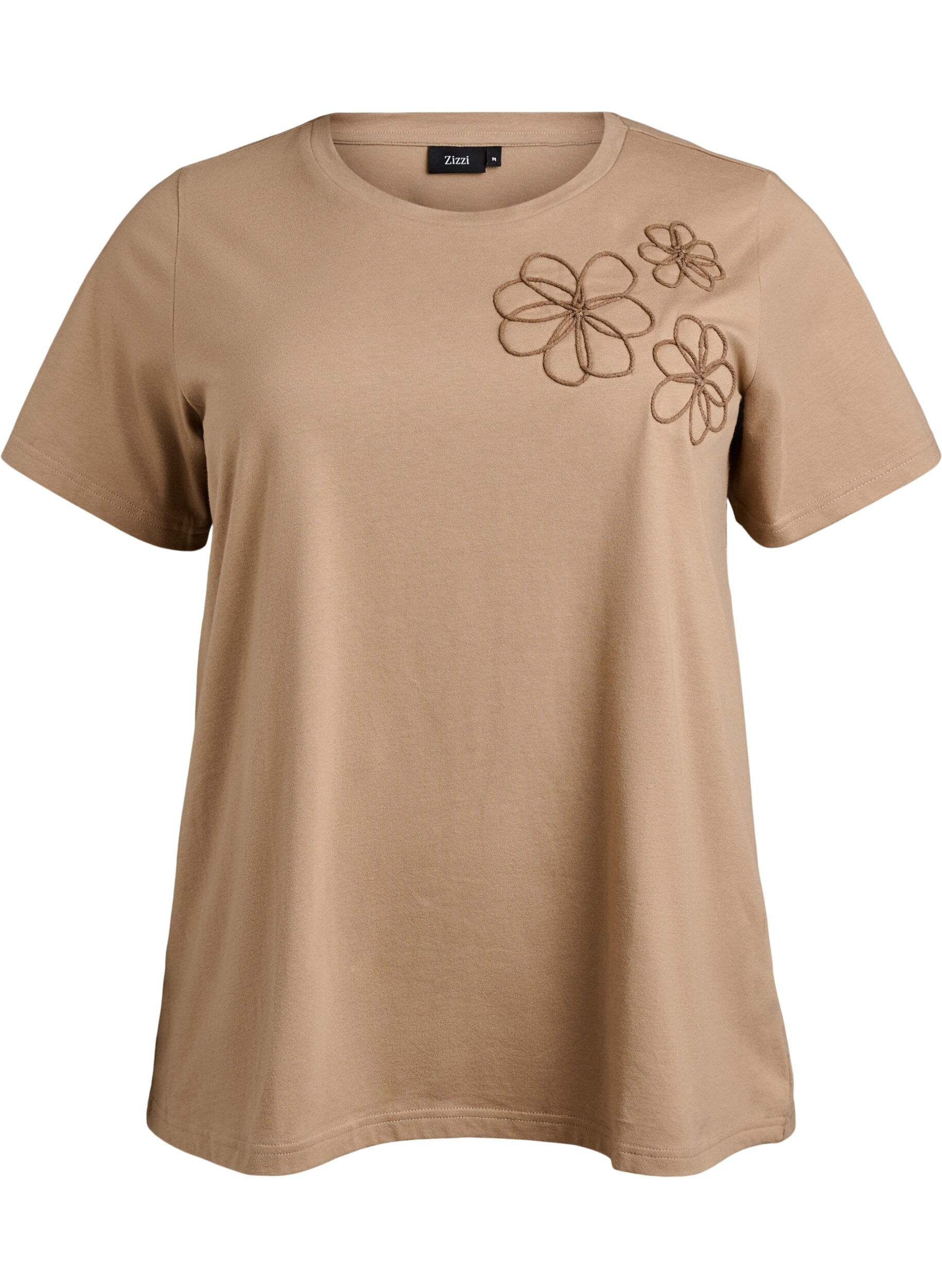 Zizzi T-shirt avec d&eacute;tails d&eacute;coratifs, Beige, Packshot image number 0