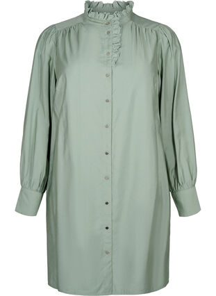 Robe chemise en viscose avec volants, Green Bay, Packshot image number 0