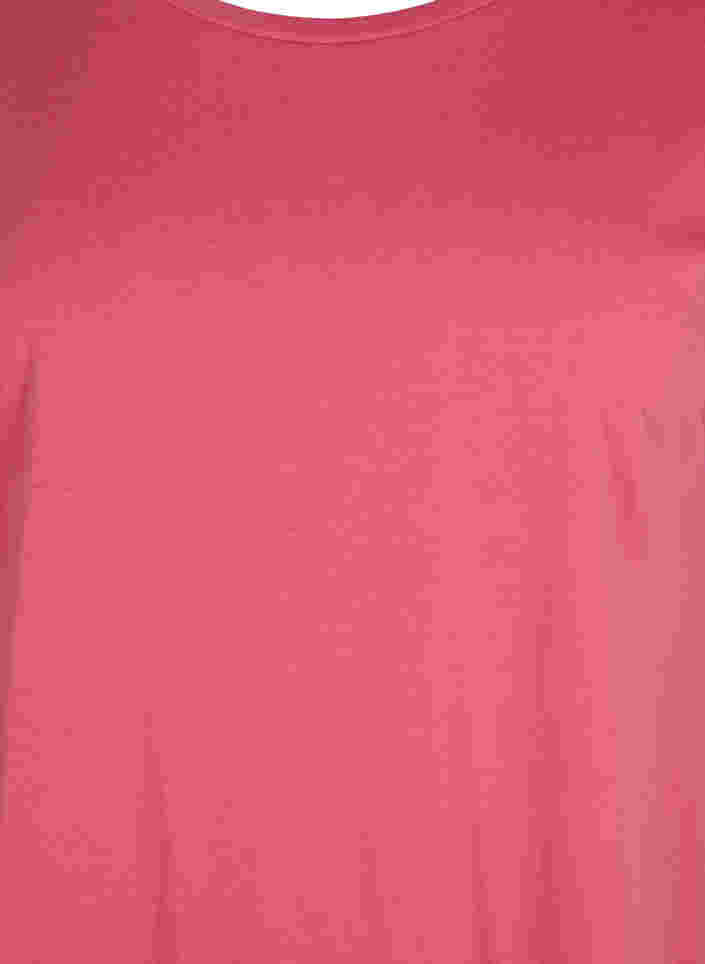 T-shirt met korte mouwen van katoenmix, Rasperry Pink, Packshot image number 2