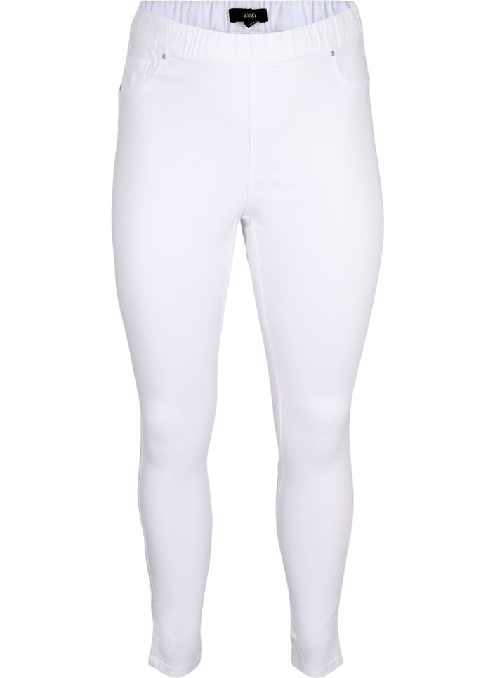 Jeggings met hoge taille, Wit, Packshot image number 0