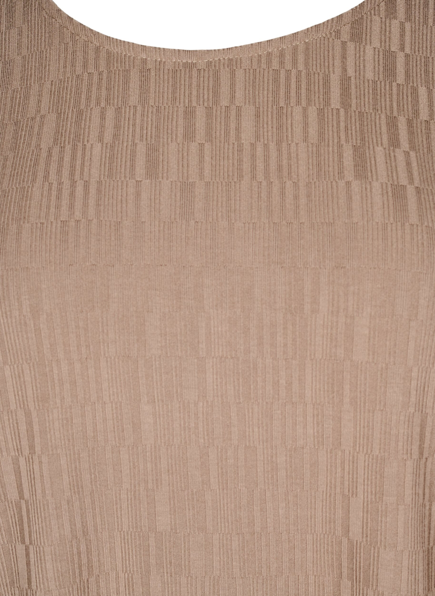 ZizziBlouse met textuur en 3/4 mouwen, Bruin, Packshot image number 2