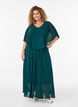 Robe longue &agrave; manches courtes, coupe &eacute;vas&eacute;e, Vert fonc&eacute;, Model image number 0