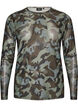 Blouse en maille avec imprim&eacute;, Vert Kaki, Packshot image number 0