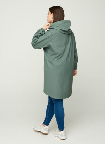 Imperméable à capuche avec coutures étanches, Balsam Green, Model image number 1
