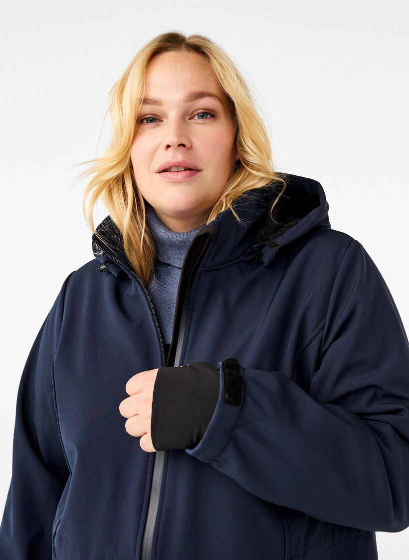 Veste softshell avec capuche amovible, Bleu, Model image number 3