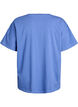 T-shirt van biologisch katoen met klein frontmotief, Blauw, Packshot image number 1