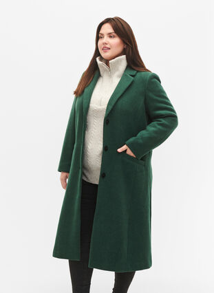 Manteau avec boutons et poches, Trekking Green Mel, Model image number 0