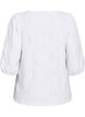 Blouse met textuur en 3/4 mouwen, Wit, Packshot image number 1