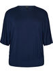 Jersey blouse met halflange ballonmouwen, Blauw, Packshot image number 0