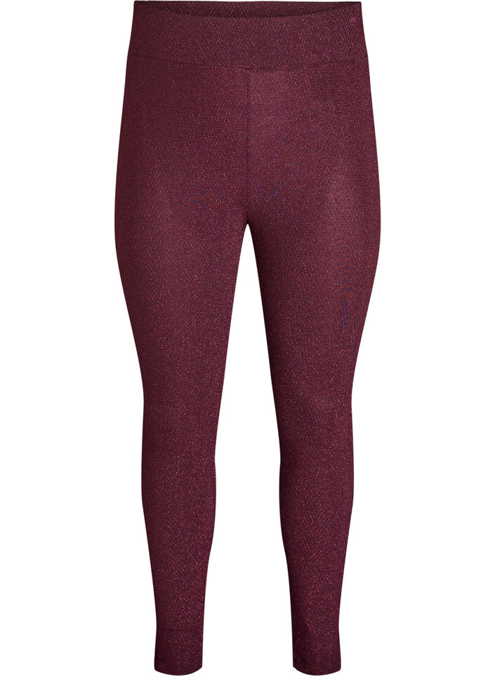 Glitterpatroon leggings, Donker Bordeaux, Packshot image number 0