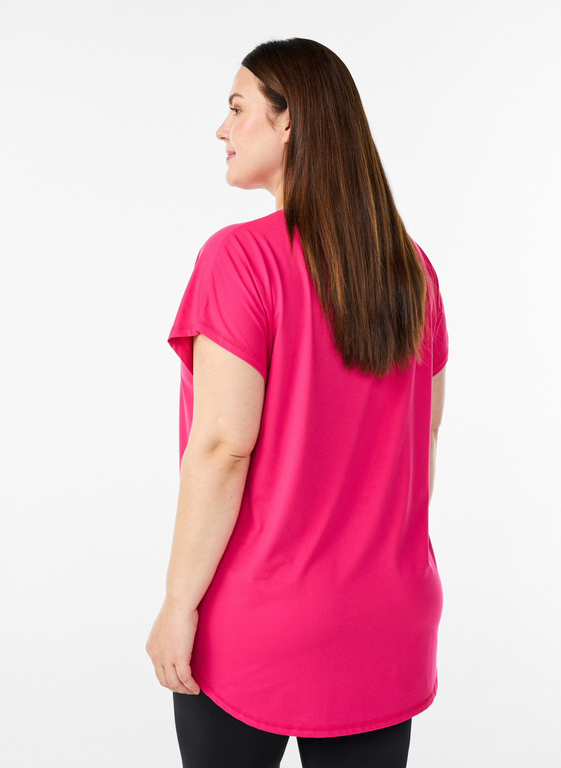 ZizziT-shirt de sport &agrave; manches courtes et col en V, Rose, Model image number 2