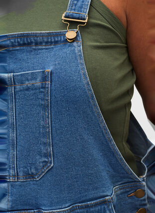 Salopette en jean, Blue denim, Model image number 3