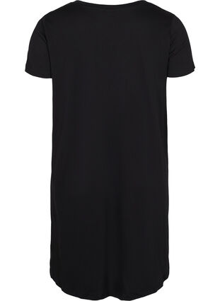 Katoenen pyjama jurk met korte mouwen en print, Black GOOD, Packshot image number 1