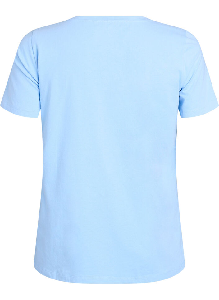 Effen basic katoenen T-shirt, Blauw, Packshot image number 1