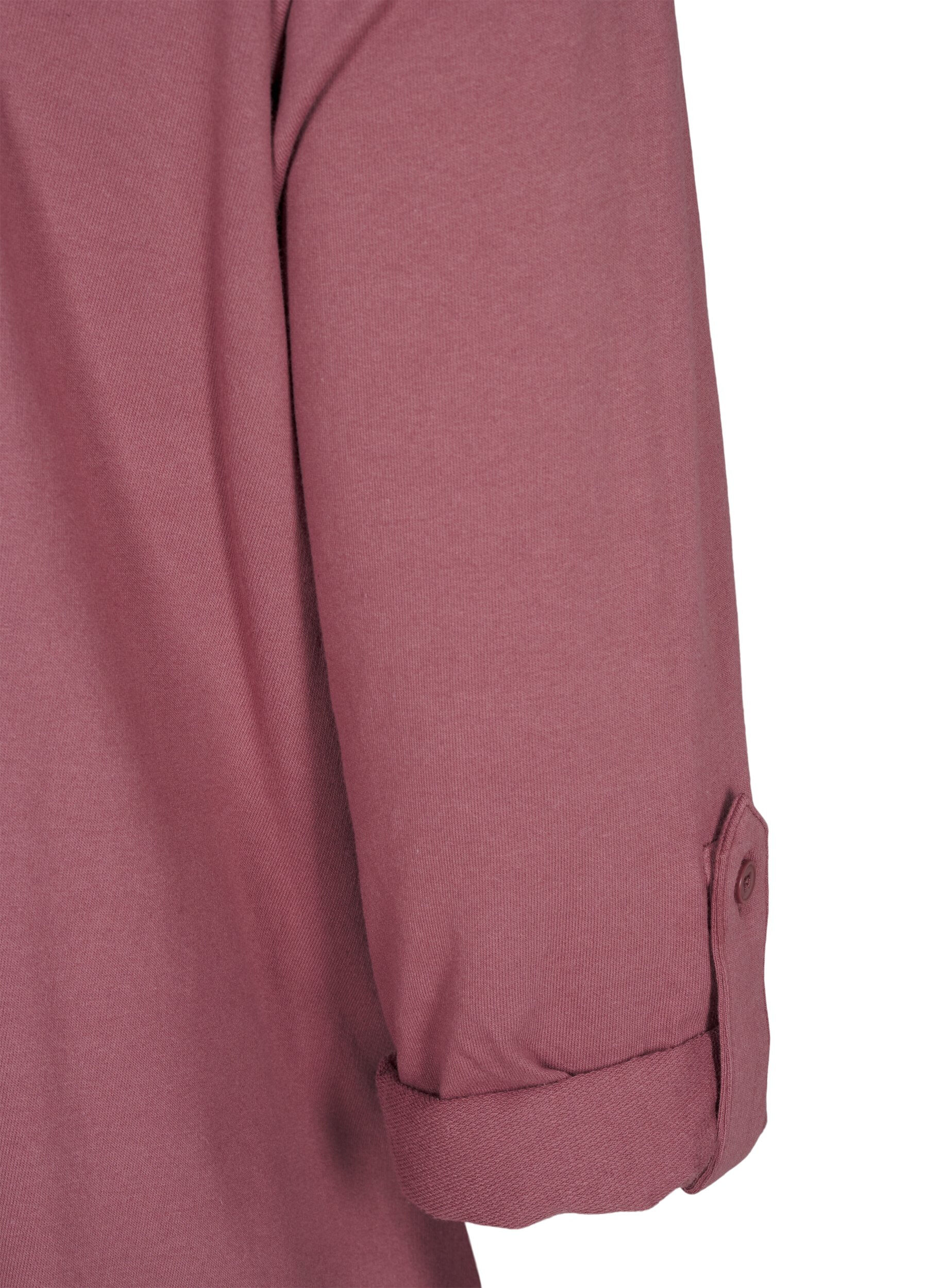 Zizzi Robe ballon en coton avec poches, Rose, Packshot image number 3