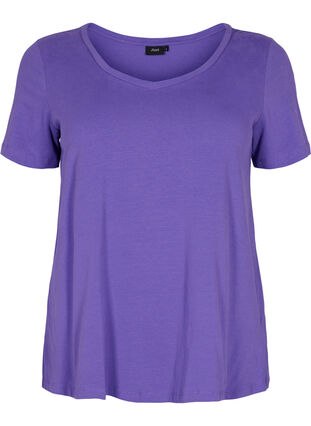 T-shirt en coton uni basique, Ultra Violet, Packshot image number 0