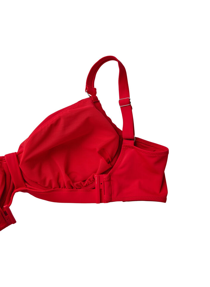 Bikini-bh met beugel en drapering, Rood, Packshot image number 3