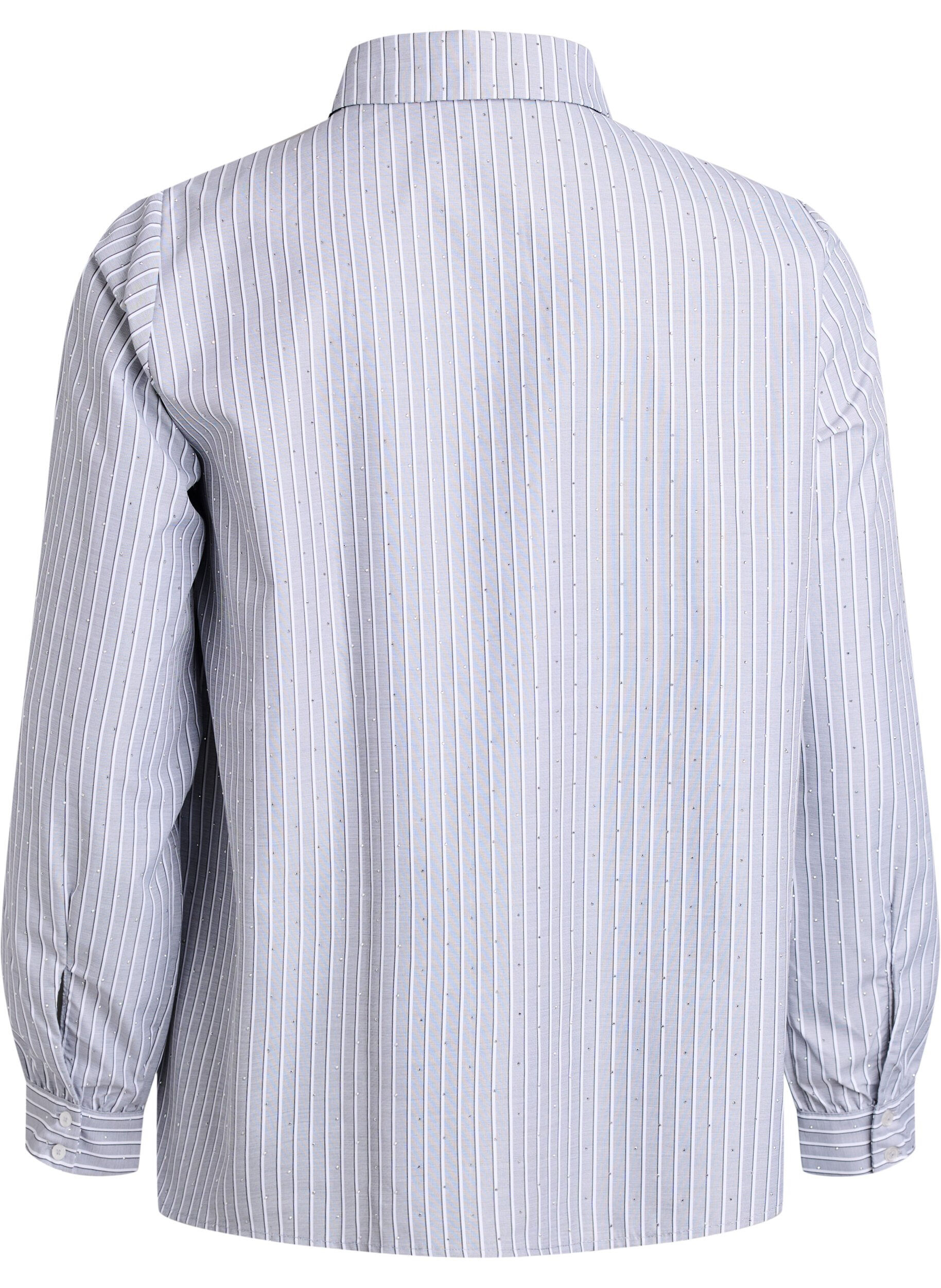 ZizziGestreept shirt met studs, Zwart, Packshot image number 1