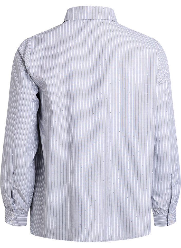 Gestreept shirt met studs, Zwart, Packshot image number 1