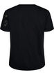T-shirt en coton avec appliqu&eacute;s en dentelle, Noir, Packshot image number 1