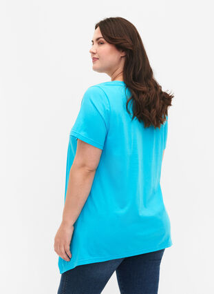 T-shirt en coton à manches courtes, Blue Atoll Sunshine, Model image number 1