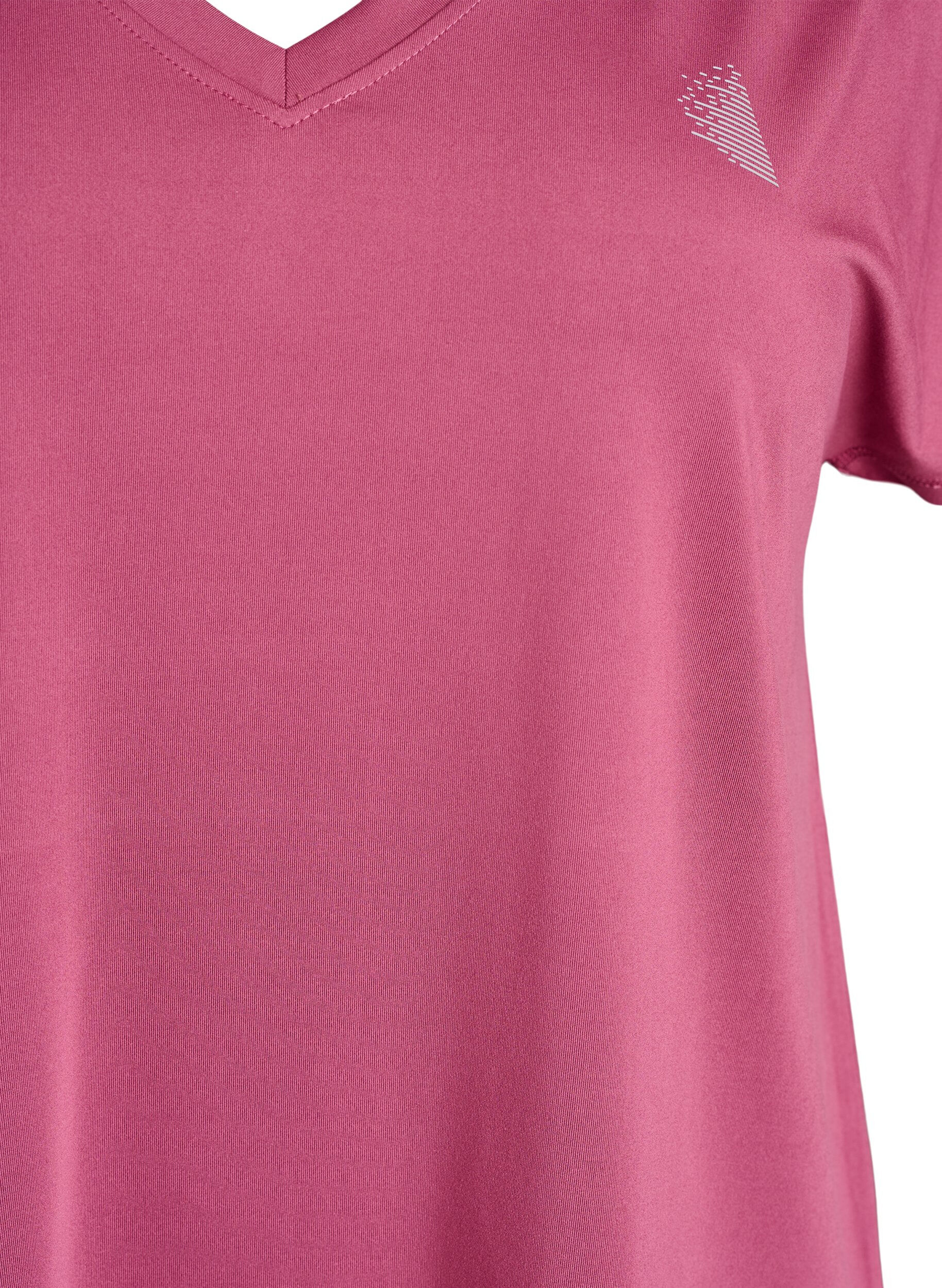ZizziT-shirt de sport ample avec col en v, Bordeaux, Packshot image number 2