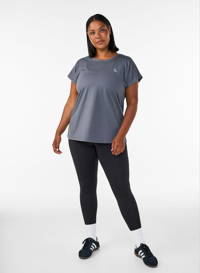 Effen gekleurd trainingsshirt, Grijs, Model image number 1