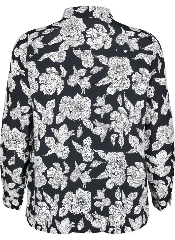 Chemise à imprimé floral, Noir, Packshot image number 1