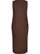 Mouwloze ribjurk van viscose, Bruin, Packshot image number 1