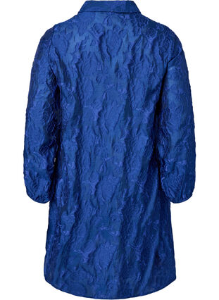 Lange jacquard shirt, Mazarine Blue, Packshot image number 1