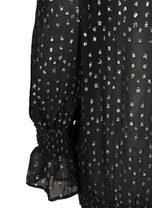 Viscose blouse met zilveren details, Black, Packshot image number 3