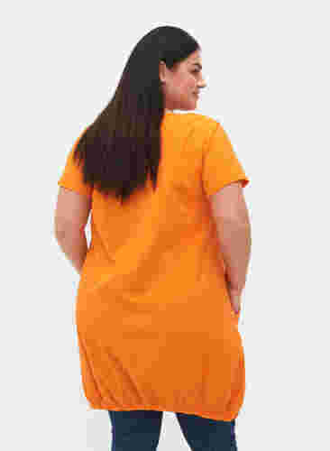 Katoenen jurk met korte mouwen, Orange Tiger, Model image number 1