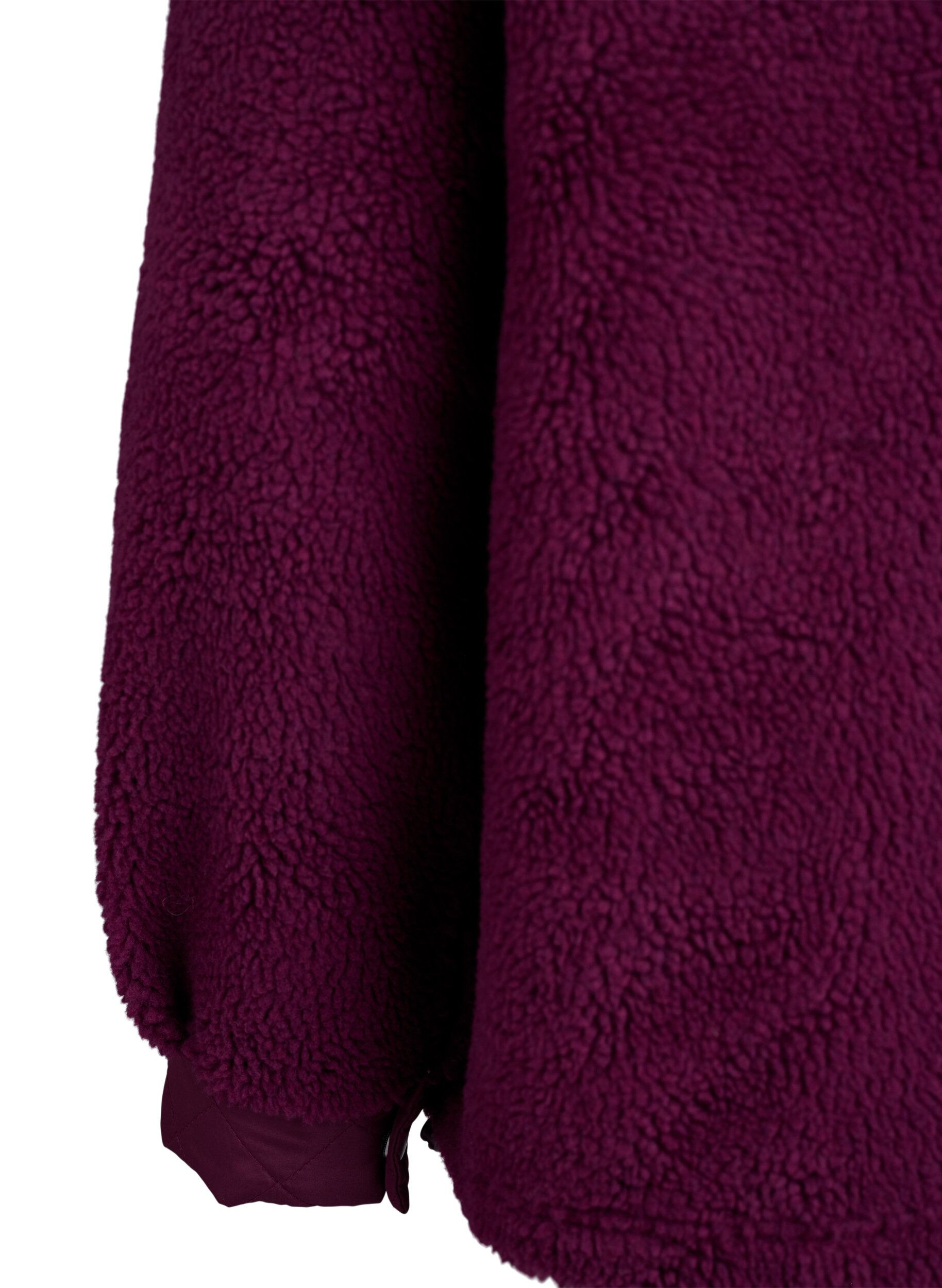 Zizzi Veste polaire avec d&eacute;tails matelass&eacute;s, Bordeaux, Packshot image number 3