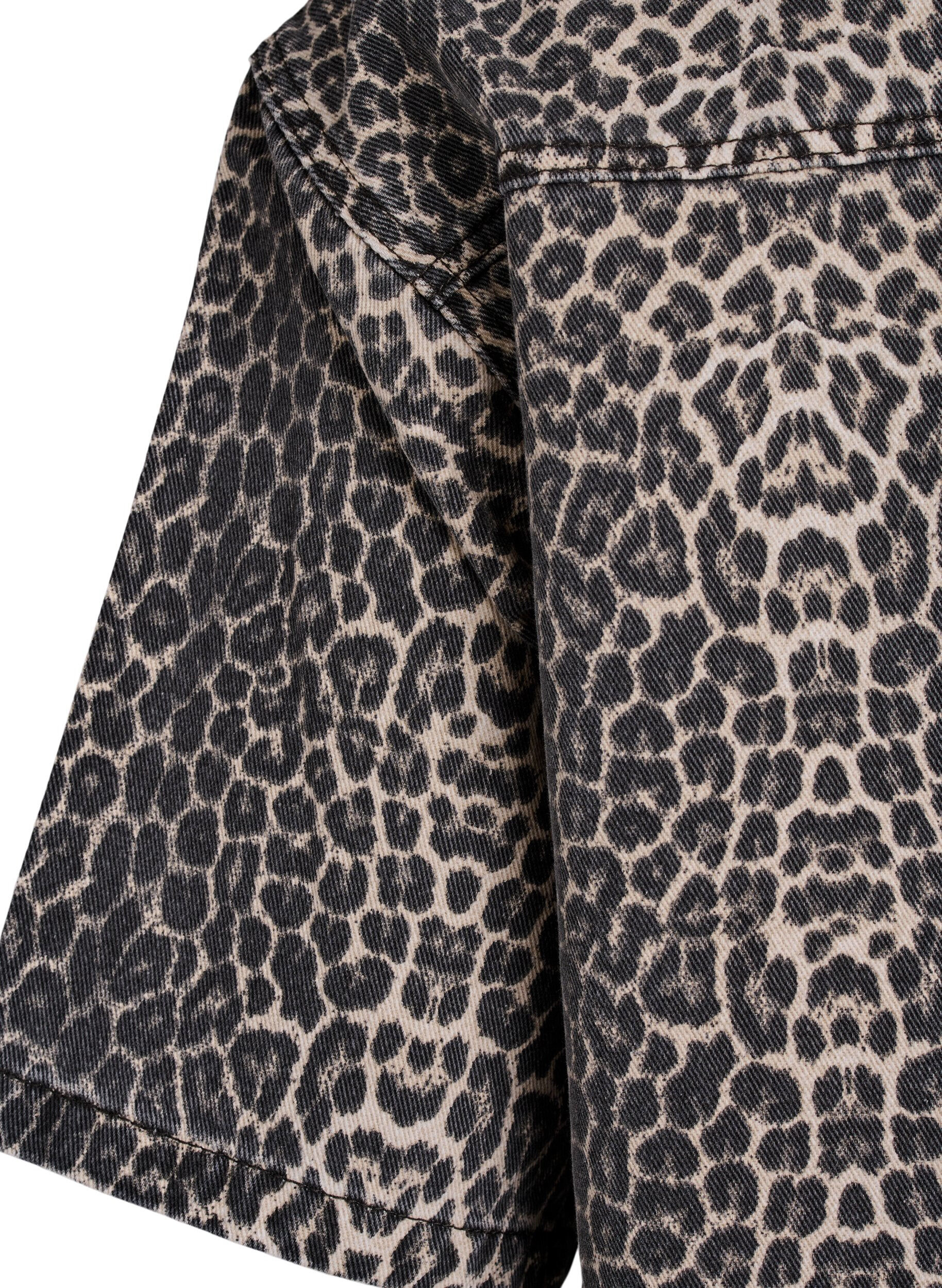 ZizziDenimshirt met luipaardprint en korte mouwen, Leopard, Packshot image number 3