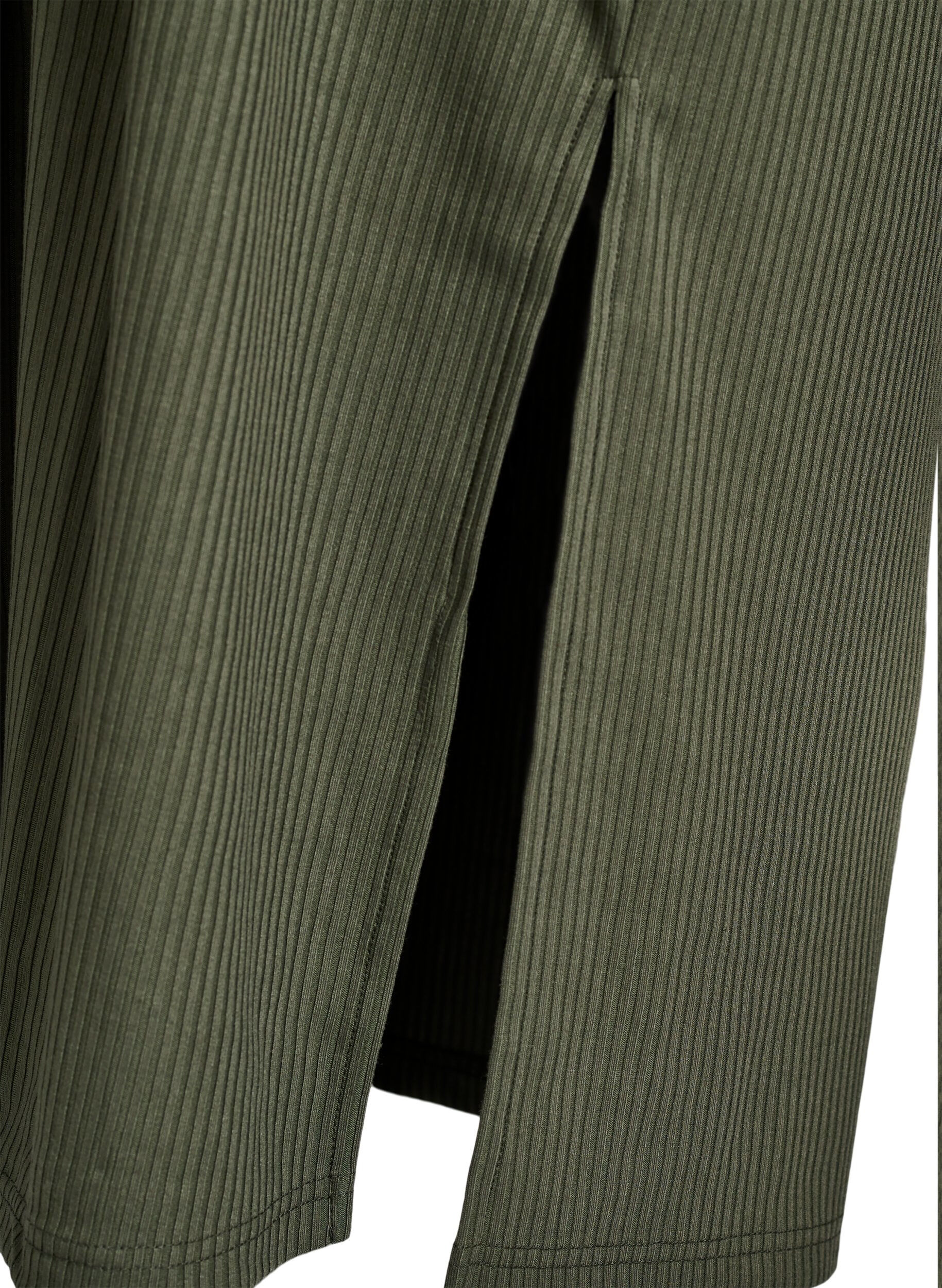 Zizzi Robe maxi en jersey avec col et manches courtes., Vert, Packshot image number 3