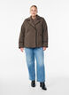 Veste teddy avec d&eacute;tails contrastants, Marron, Model image number 1