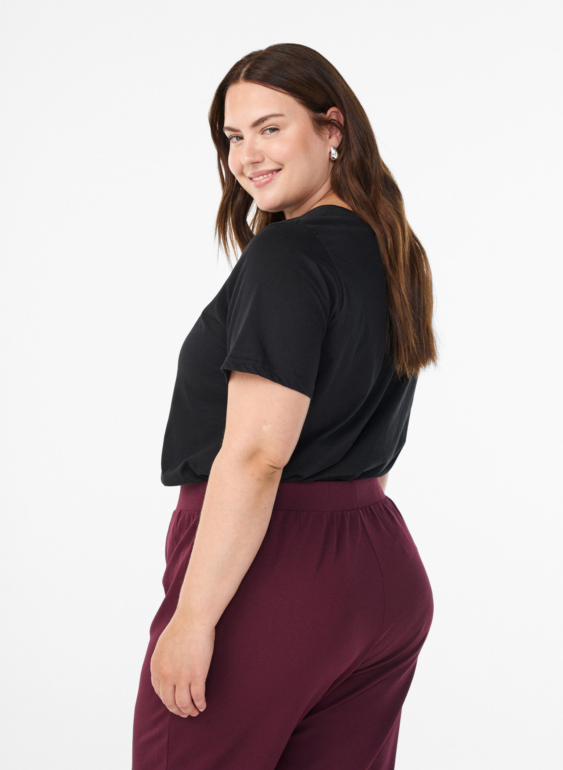 ZizziT-shirt met print, Zwart, Model image number 2