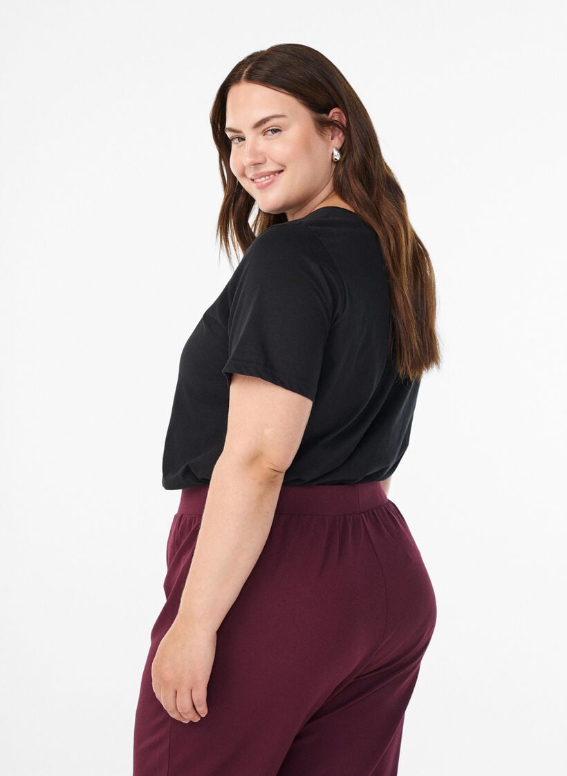 T-shirt met print, Zwart, Model image number 2