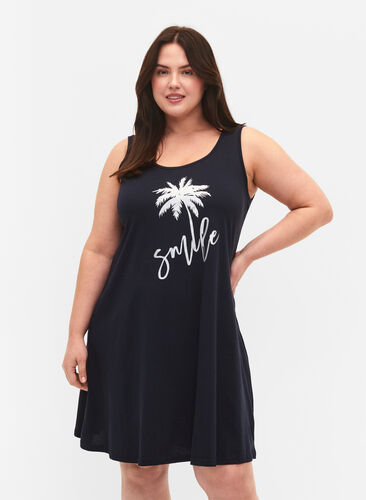 Mouwloze katoenen jurk met a-vorm, Night Sky W. Smile, Model image number 0