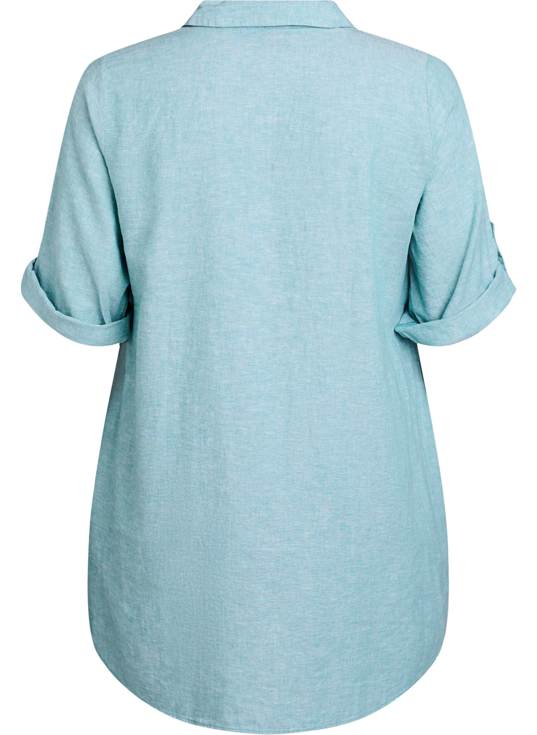 ZizziTuniek van linnen en viscose met A-vorm, Blauw, Packshot image number 1