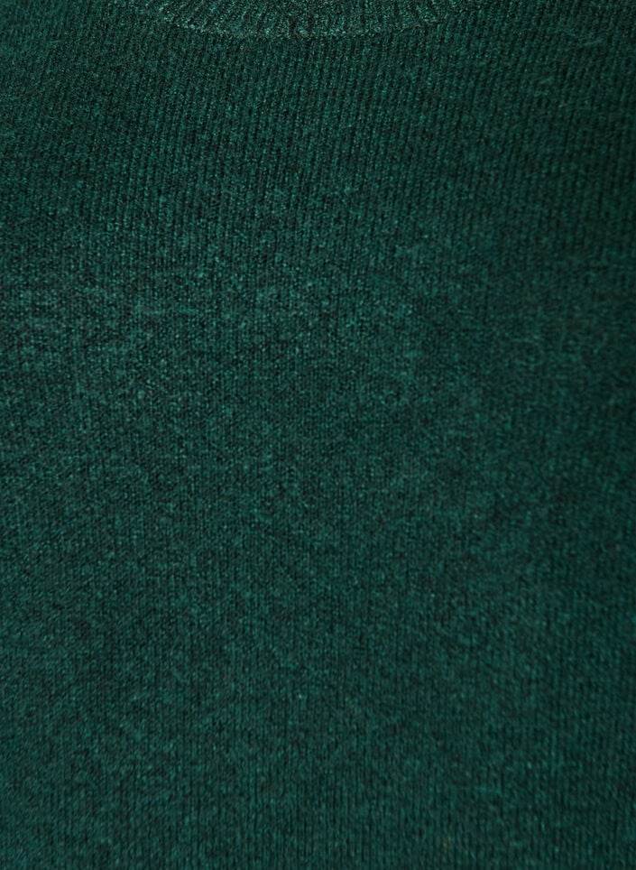 Korte gebreide jurk met golvende zoom en splitjes, Groen, Packshot image number 2