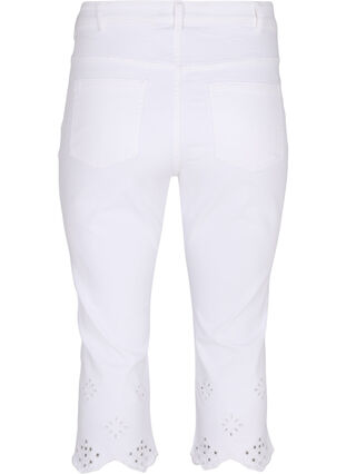 Pantalon capri avec broderie anglaise, White, Packshot image number 1