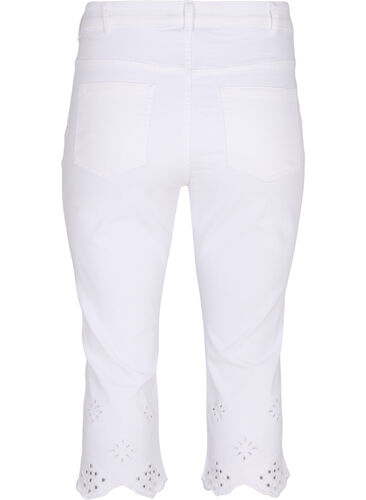 Pantalon capri avec broderie anglaise, White, Packshot image number 1